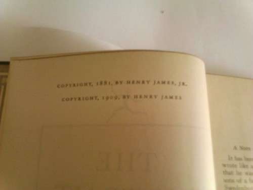 1909,  The Portrait of a Lady, Antique Collection Novel,