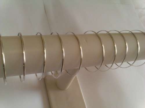 2mm D-SHAPE STERLING SILVER BANGLES - 65mm DIAMETER -BID PER BANGLE -10 AVAILABLE -SEE & READ BELOW.