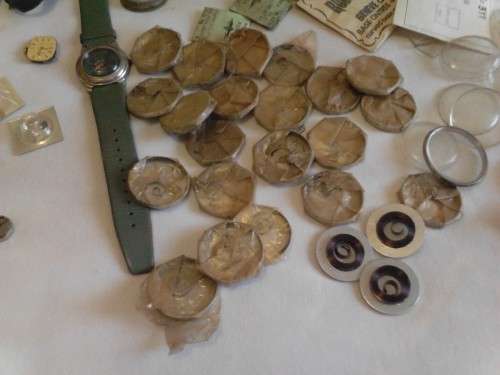 LOT OF MIXED WATCH PARTS - MOSTLY USED PARTS & SOME UNUSED - PLEASE SEE SCANS & READ BELOW