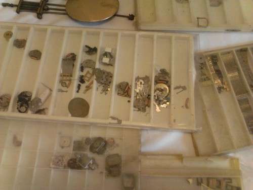 LOT OF MIXED WATCH PARTS - MOSTLY USED PARTS & SOME UNUSED - PLEASE SEE SCANS & READ BELOW