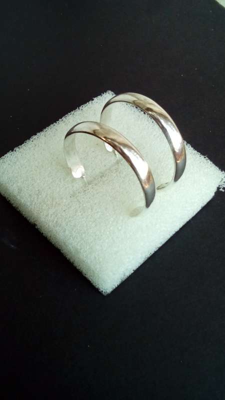 SOLID 925. STERLING SILVER HOOP EARRINGS - 3mm WIDTH - 25mm DIAMETER - READ BELOW