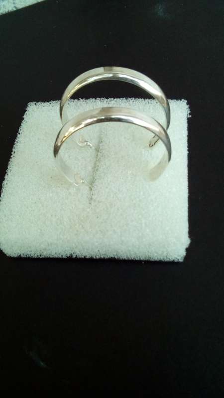 SOLID 925. STERLING SILVER HOOP EARRINGS - 3mm WIDTH - 25mm DIAMETER - READ BELOW