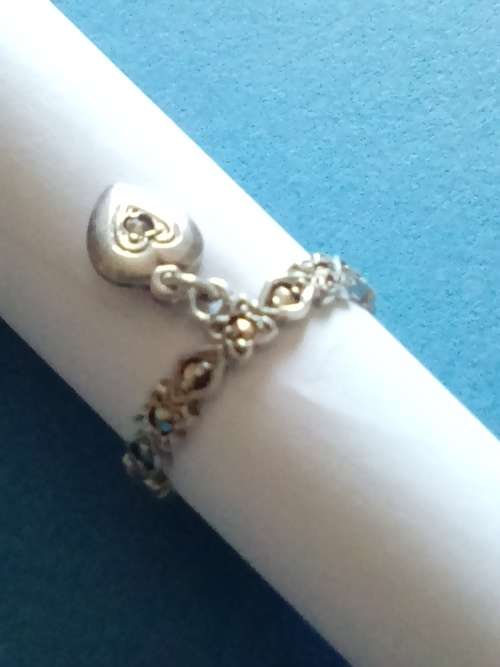 BEAUTIFUL STERLING SILVER MARCASITE RING WITH HEART - SIZE L - PLEASE READ  BELOW.