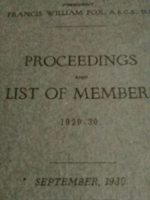 1930 Proceedings and List of Members- SA Chemical Institute.