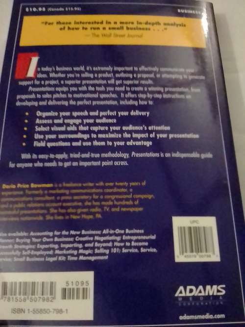 Presentations, critical skills for your business, by D.Price Bowman.
