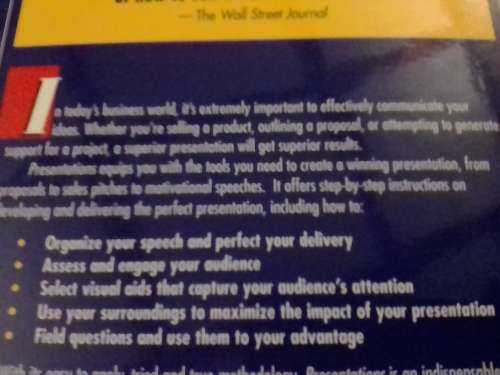 Presentations, critical skills for your business, by D.Price Bowman.