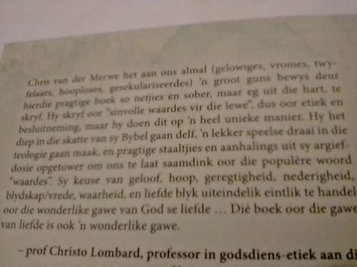 Die Wonders van die Goddelike liefde, deur Chris van der Merwe.