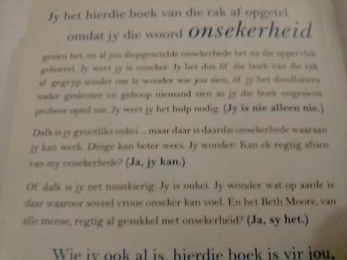 Verby met Onsekerheid, topverkoper deur Beth Moore.