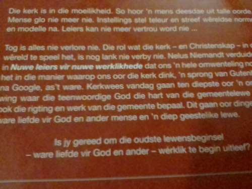 Nuwe Leiers vir nuwe Werklikhede, deur Nelus Niemandt.
