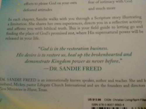 Letting go of your limitations,  by Sandie Freed - Self-help book