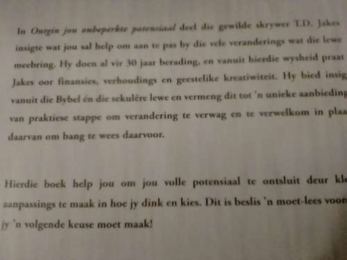 Ontgin jou onbeperkte potensiaal deur T.D. Jakes.