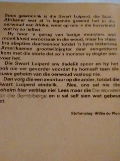 `DIE SWART LUIPERD No.61` - RENOSTERMANNE VAN DIE MORA -  BRAAM LE ROUX - PLEASE READ BELOW FOR INFO