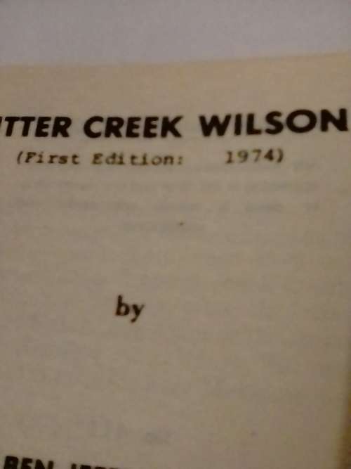 `CLEVELAND WESTERN` - BITTER CREEK WILSON -  BEN JEFFERSON - PLEASE READ BELOW FOR INFO