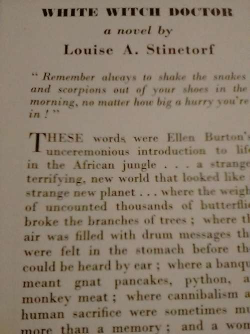 1951, White Witch Doctor by Louise A. Stinetorf.