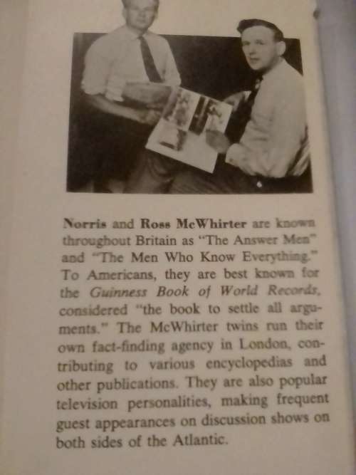 Dunlop Illustrated encyclopedia of facts, by Norris and R. McWhirter.
