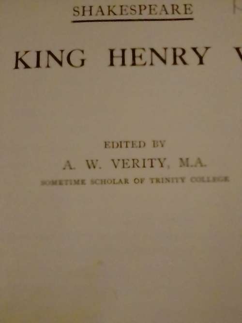 1922, King Henry V, by Kenneth Shakespeare ,antique hardcover book
