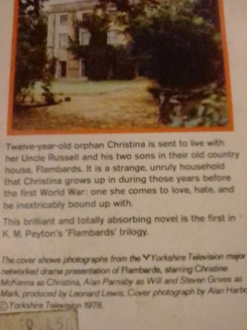 `FLAMBARDS` - BY K. M. PEYTON - PLEASE SEE AND READ BELOW FOR MORE INFO.