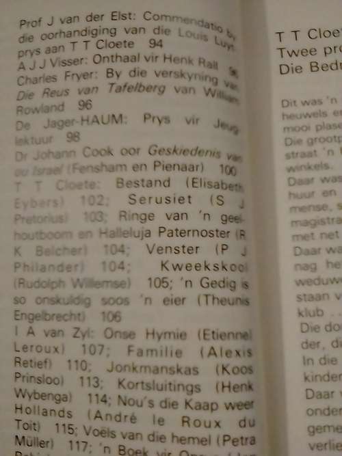 Tydskrif vir Letterkunde, deur Elize Botha.