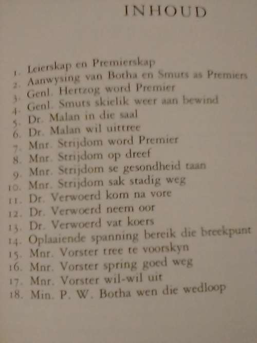 Premiers, Verkiesings sedert !910, deur M.C. Botha.