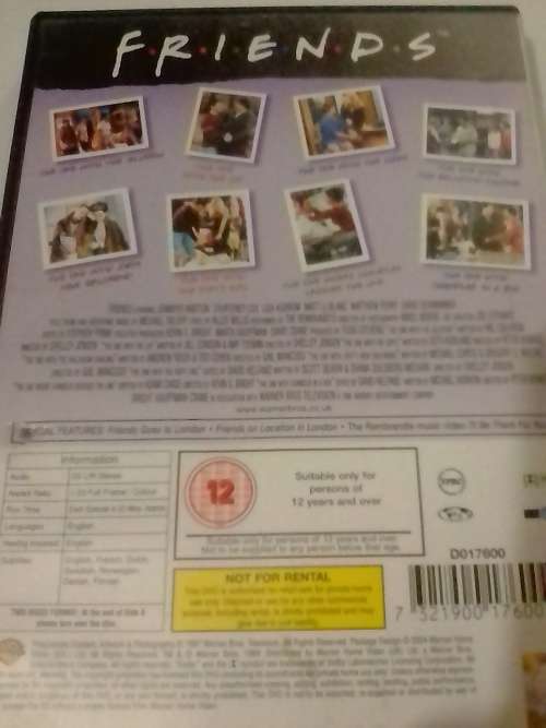 `F.R.I.E.N.D.S` - SERIES 4 - EPISODES 1-8 , SEE and READ BELOW FOR INFO.