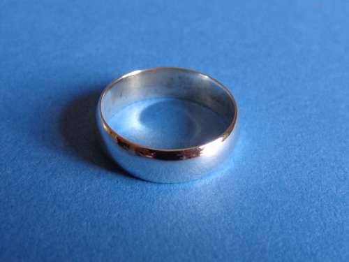 QUALITY - 6mm SOLID 925. STERLING SILVER D-SHAPE BAND - SIZE T (2x AVAILABLE) - PLEASE READ  BELOW