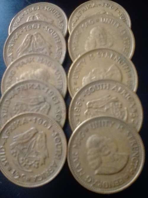 1961 CIRCULATED HALF-CENT COINS` - GOOD CONDITION - PLEASE READ and SEE BELOW.