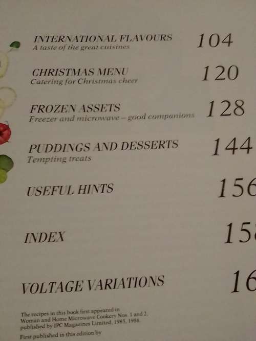 Woman and Home microwave cookery, over 200 recipes.
