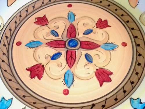 SUNNING LARGE GEORGIO HAND PAINTED and HAND CRAFTED PLATE - VERY GOOD CONDITION - SEE AND READ BELOW