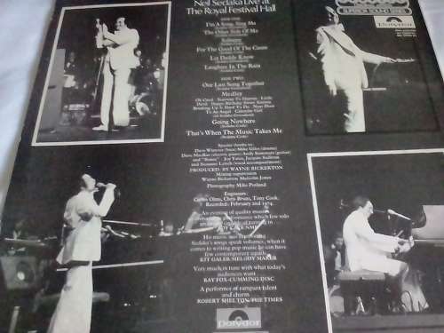 NEIL SEDAKA (LIVE AT THE ROYAL FESTIVAL HALL) - LP in excellent condition - SEE AND READ BELOW.
