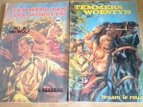2 x `TEMMERS VAN DIE WOESTYN` No. 8 EN 27 - GOEIE OU VERSAMELAARS BOEKIES -SIEN ONDER VIR MEER INFO.