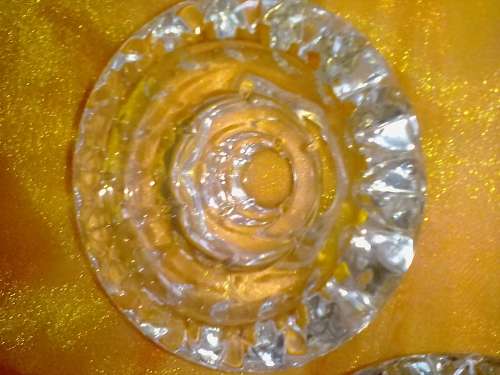 4x BEAUTIFUL CANDLE CUT GLASS HOLDERS (FRANCE) - VERY GOOD CONDITION - SEE AND READ BELOW.