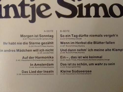 HEINTJE SIMONS (JONGER MANN MIT 19) - LP IN GOOD CONDITION - SEE AND READ BELOW.