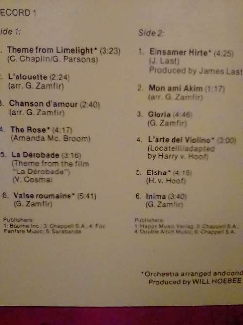 DOUBLE ALBUM (ZAMFIR PLAYS HIS GOLDEN MELODIES) - LP`s IN VERY GOOD CONDITION - SEE AND READ BELOW.