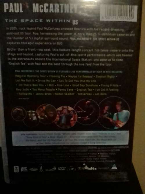 PAUL McCARTNEY (THE SPACE WITHIN US) ORIGINAL DVD - EXCELLENT condition - SEE BELOW FOR INFO.