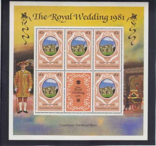 Grenadines of Grenada (set of 3 sheetlets)  - 29 July 1981 Royal Wedding.