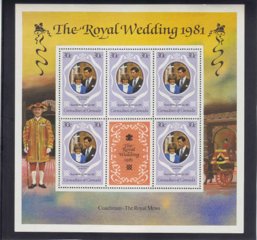 Grenadines of Grenada (set of 3 sheetlets)  - 29 July 1981 Royal Wedding.