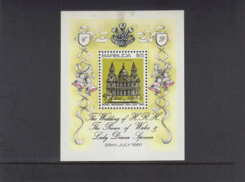 Barbuda - 29 July 1981 Royal Wedding Minature sheet.