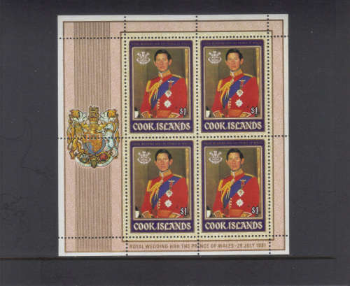 Cook Islands (set of 2 sheetlets)  ,29 July 1981 Royal Wedding.