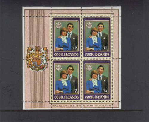 Cook Islands (set of 2 sheetlets)  ,29 July 1981 Royal Wedding.