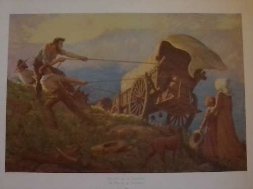 STUNNING PRINT (DIE TREK OOR DIE DRAKENSBERG) BY S.A. ARTIST W H COETZER - SEE BELOW.