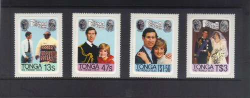 Tonga - 29 July 1981 Royal Wedding, set of 4 single stamps.