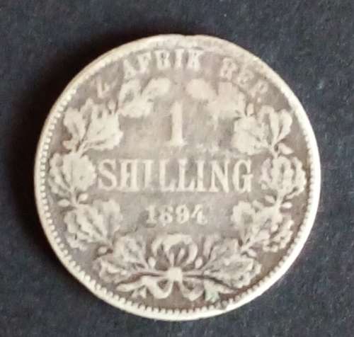 ZAR PAUL KRUGER 1894 SILVER ONE SHILLING - SEE SCANS FOR CONDITION - PLEASE READ BELOW.