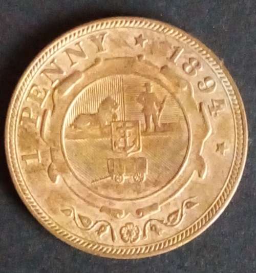 ZAR PAUL KRUGER 1894 ONE PENNY -VERY GOOD CONDITION WITH TONING - PLEASE READ BELOW.