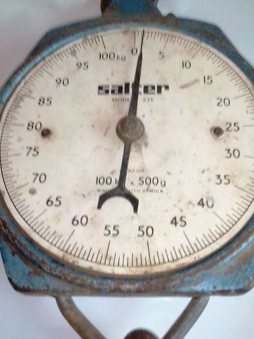 2x VINTAGE SALTER SPRING BALANCE HANGING SCALES - PLEASE READ BELOW.