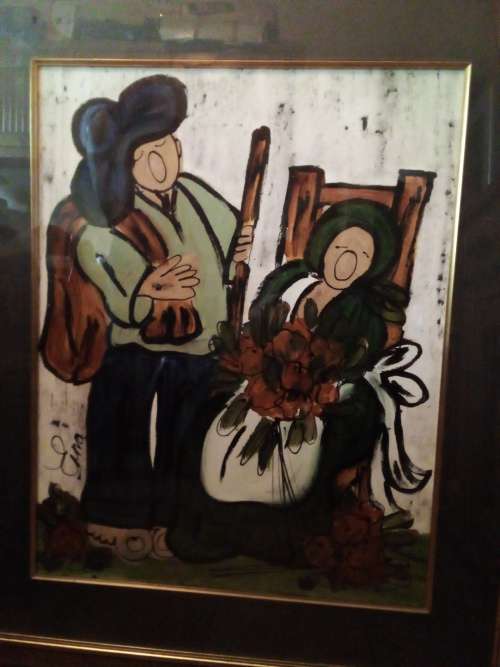 STUNNING ERNA BASSON LARGE MIX MEDIA PAINTING - FRAMED - PLEASE READ BELOW.