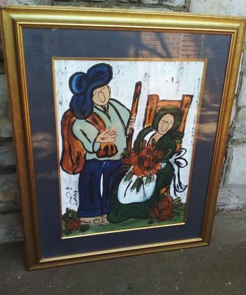 STUNNING ERNA BASSON LARGE MIX MEDIA PAINTING - FRAMED - PLEASE READ BELOW.