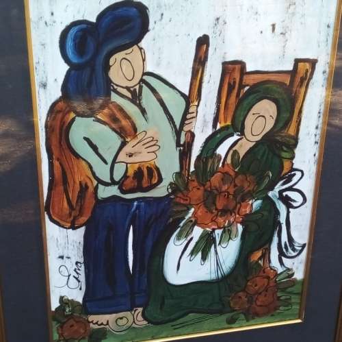 STUNNING ERNA BASSON LARGE MIX MEDIA PAINTING - FRAMED - PLEASE READ BELOW.