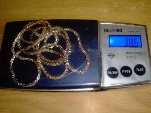 HEAVY VINTAGE 835 SOLID SILVER SQUARE LINK 3mm NECKLACE - WEIGHT 38.6 g - 87cm LONG.