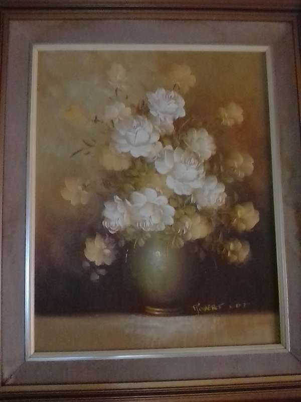 Robert Cox - 1934-2001 - Listed artist - Bouquet of Roses in vase - Market price R4500 - Read below.
