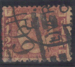 GB. 1870 Q/V - half penny, plate 19, W 9, SG.49, average used, CV. 65 pounds.